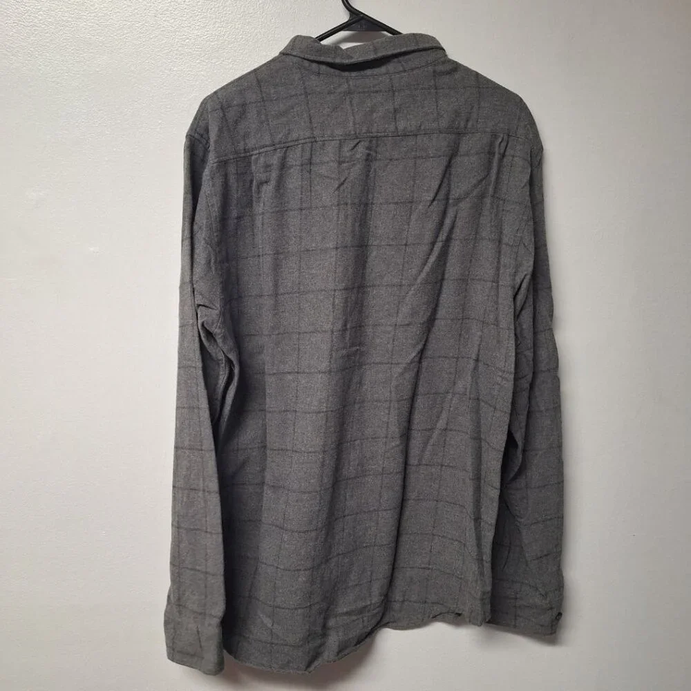 Billabong‎ Flannel Button Down Gray Youth Boys XXL Fitted Stretch